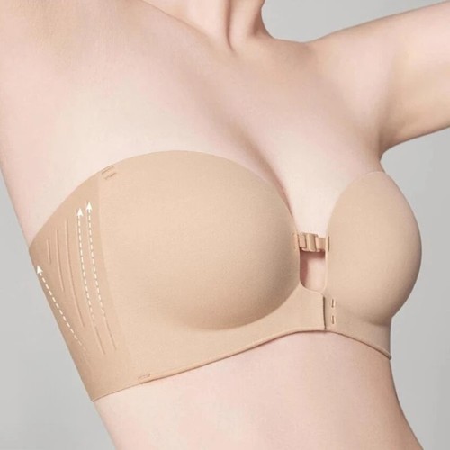 Front closure strapless bra - front,